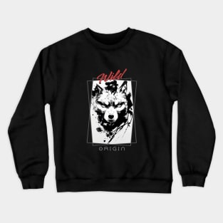 Wolf Wild Nature Free Spirit Art Brush Painting Crewneck Sweatshirt